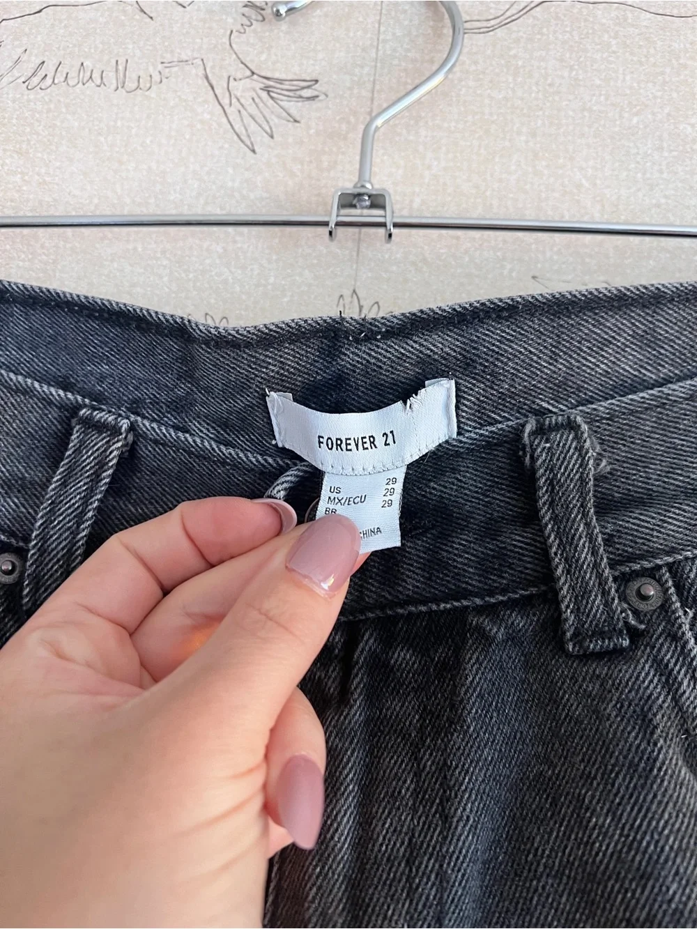 Forever21 black denim cut off shorts high rise